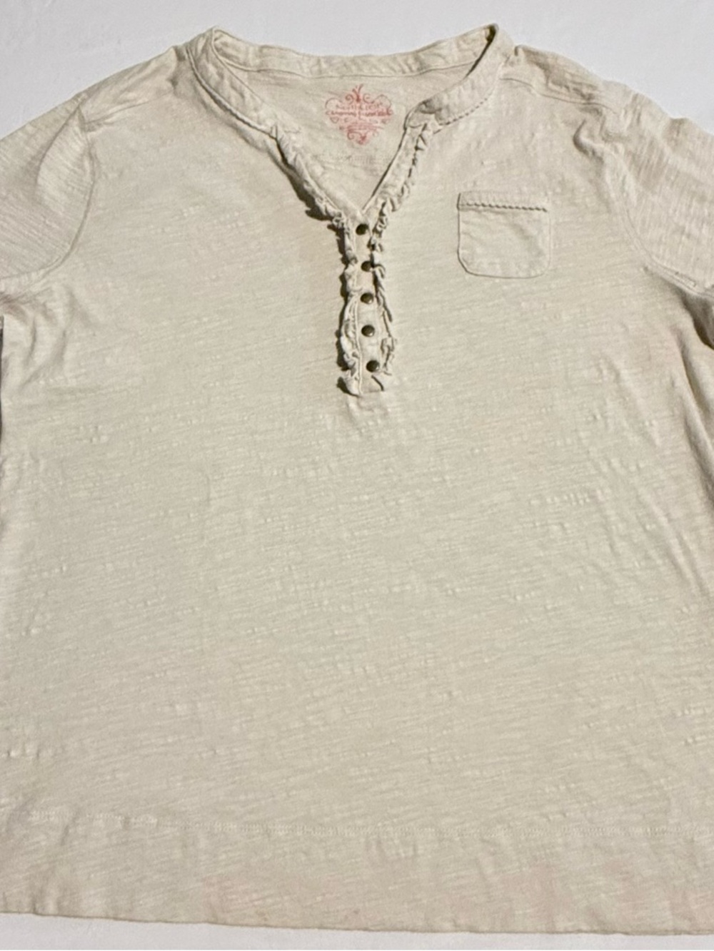 Northcrest Classic Women’s Light Colored Or Cream Short Sleeve Top Size Large